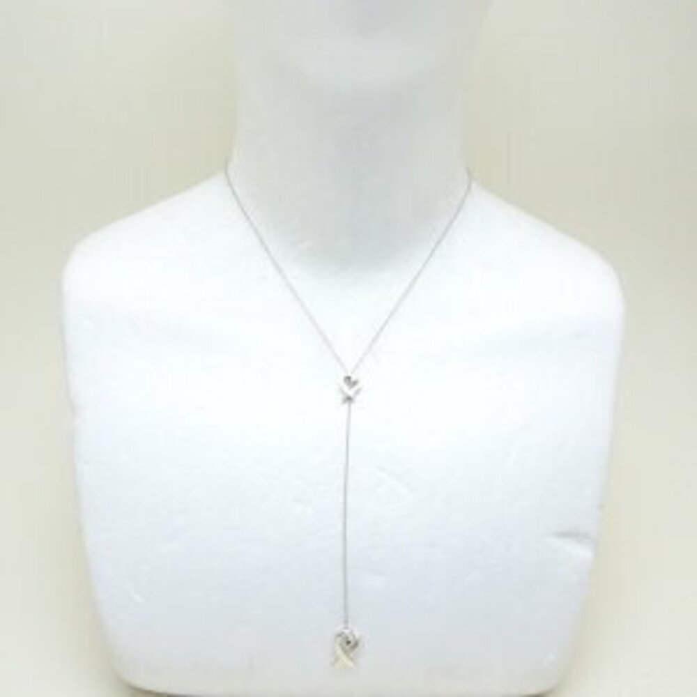TIFFANY Co Loving Heart Lariat Necklace Paloma Picasso Sterling Silver